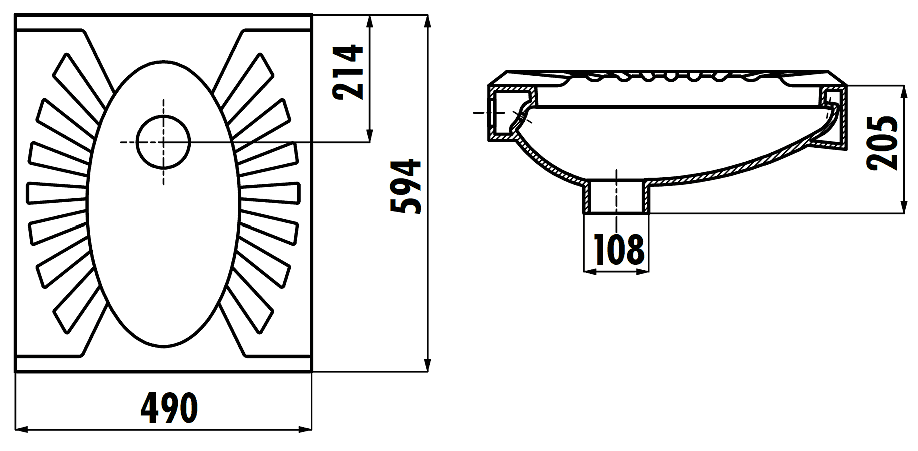 Creavit TP590 Чаша Генуя керамическая 490x594