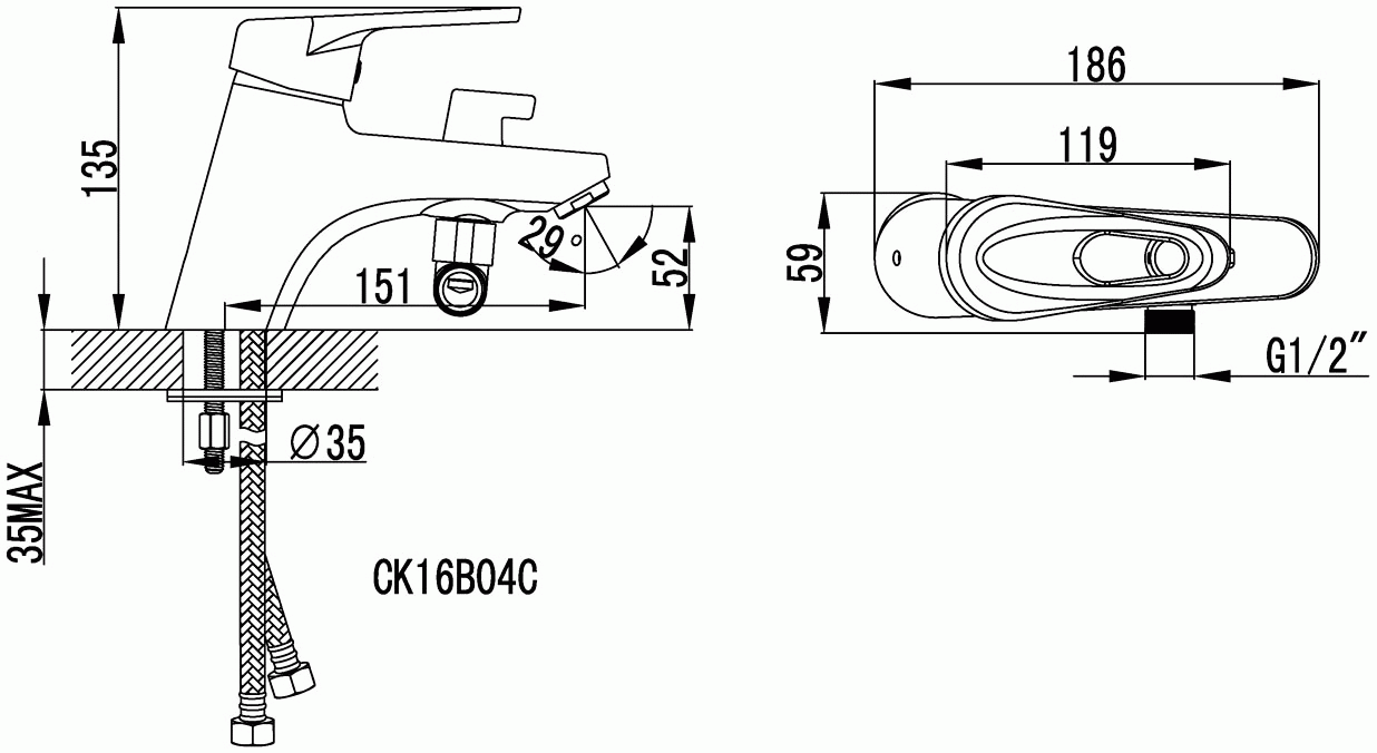 Lemark Luna LM4115C Смеситель на борт ванны