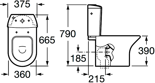 Roca Nexo 342640000/34164000Z/80164A004  Унитаз-компакт с крышкой Soft-Close