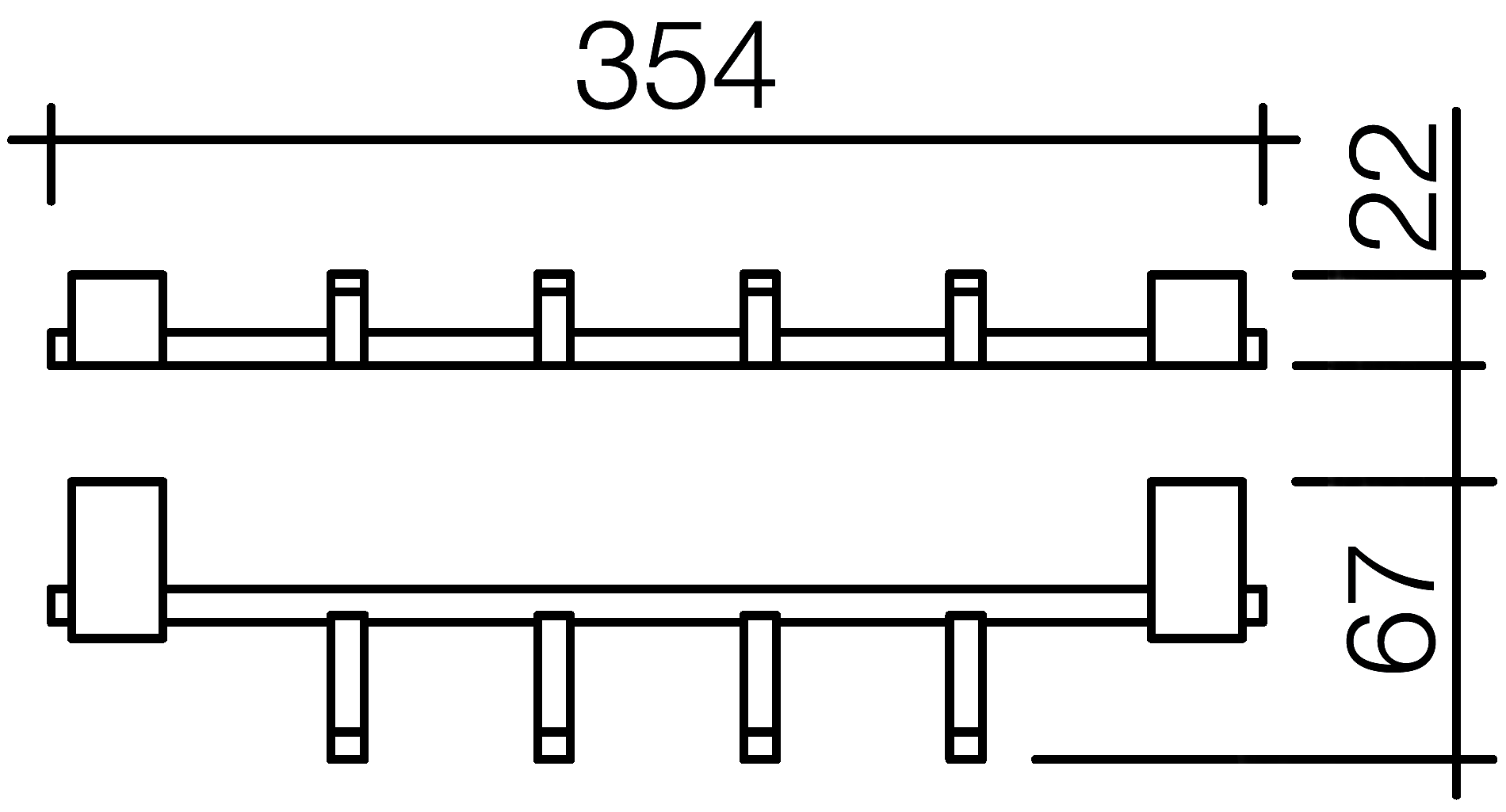 Schein Rembrandt 061-4MB Планка на 4 крючка (чёрный)