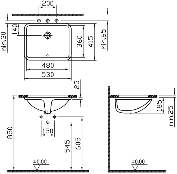 Vitra S50 5339B003-0012  Раковина встраиваемая снизу 480x360