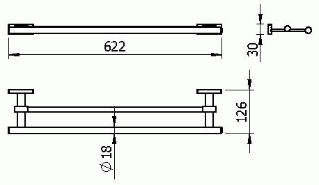 Langberger Alster 10902A Полотенцедержатель 2-ой 62 см