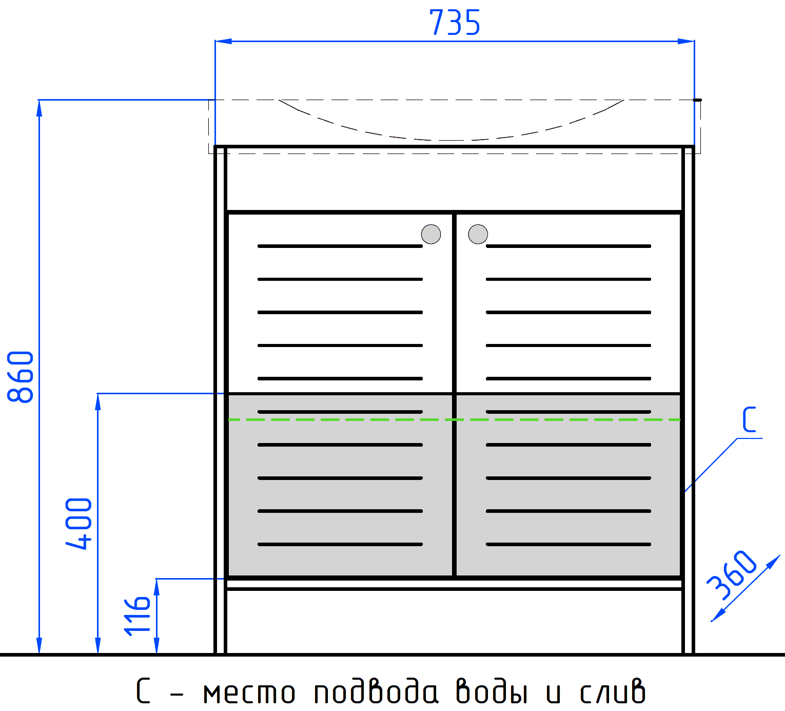 Style Line Кантри 76 Тумба с раковиной Infinity (венге)