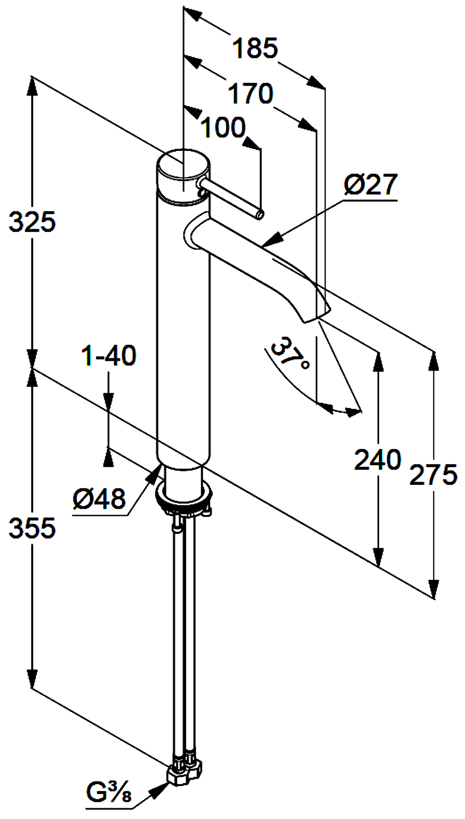 Kludi Bozz 38286 0576 Cмеситель для свободностоящей раковины