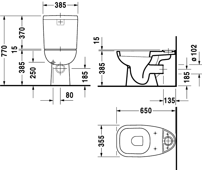 Duravit D-CODE 211109/092710/006739  Унитаз-компакт с сидением SoftClose