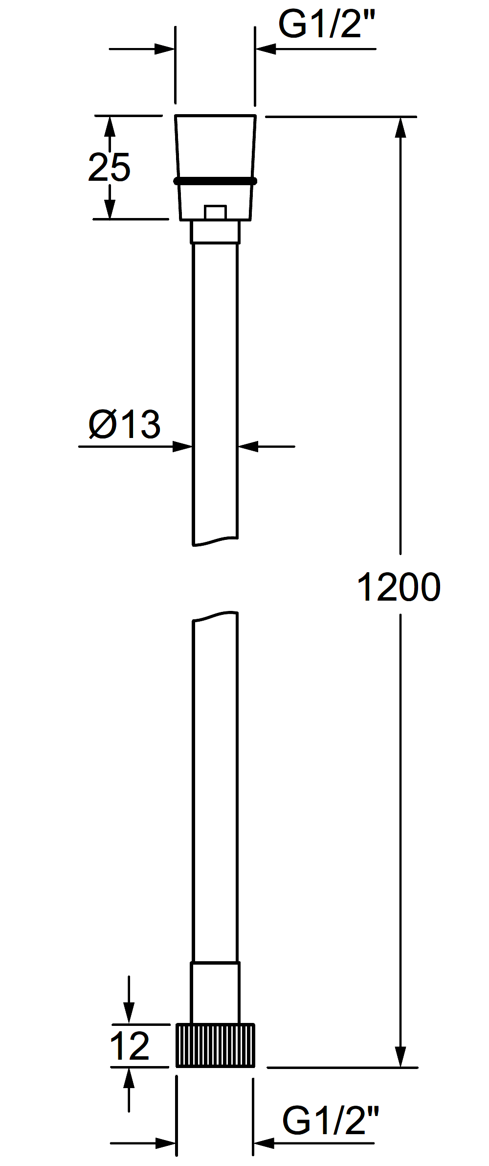 Remer 332CNMT120 Душевой шланг 1.2 м ПВХ (серый)