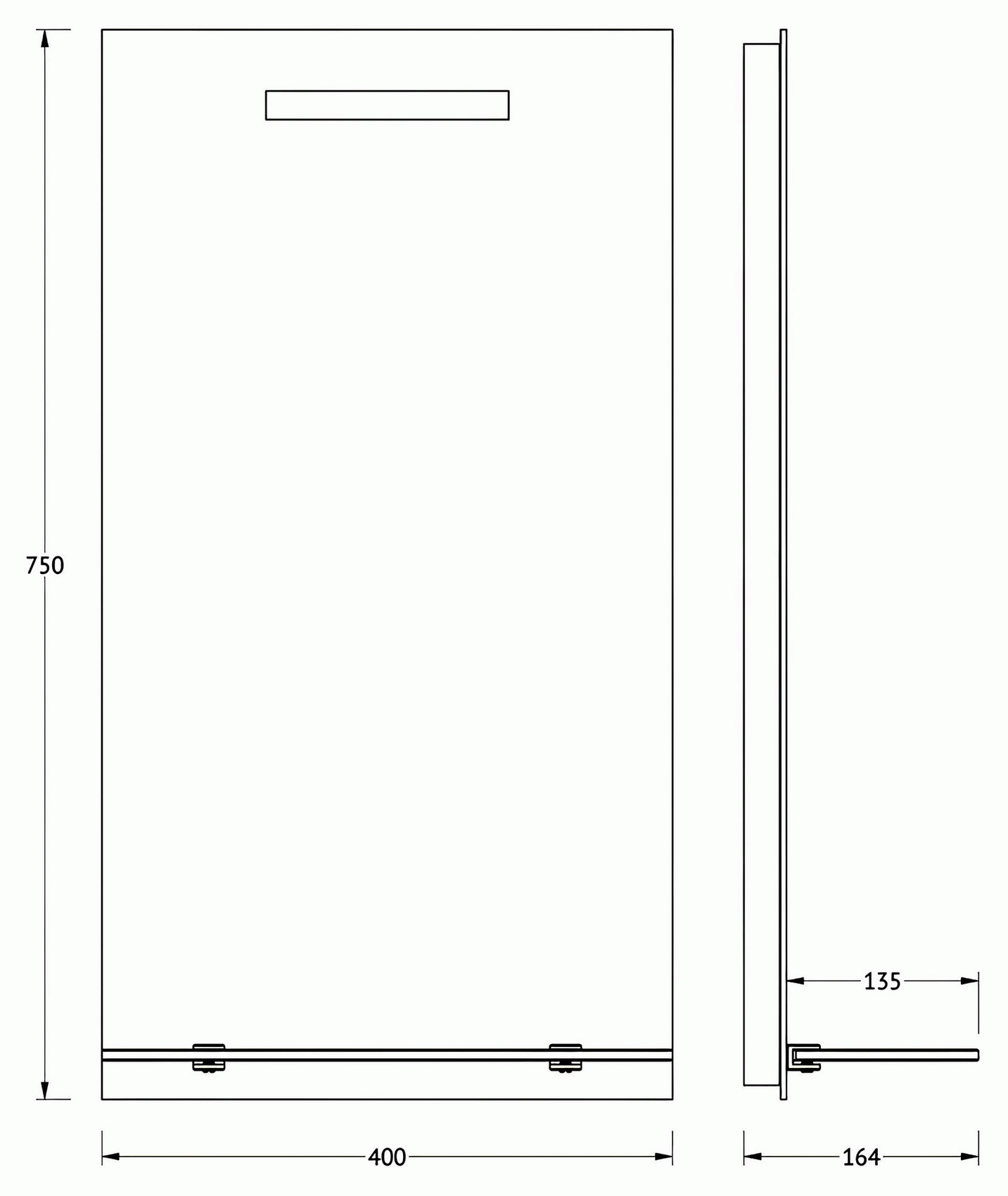 Evoform Ledline-S BY2151 Зеркало 400x750 с полочкой и LED-светильником