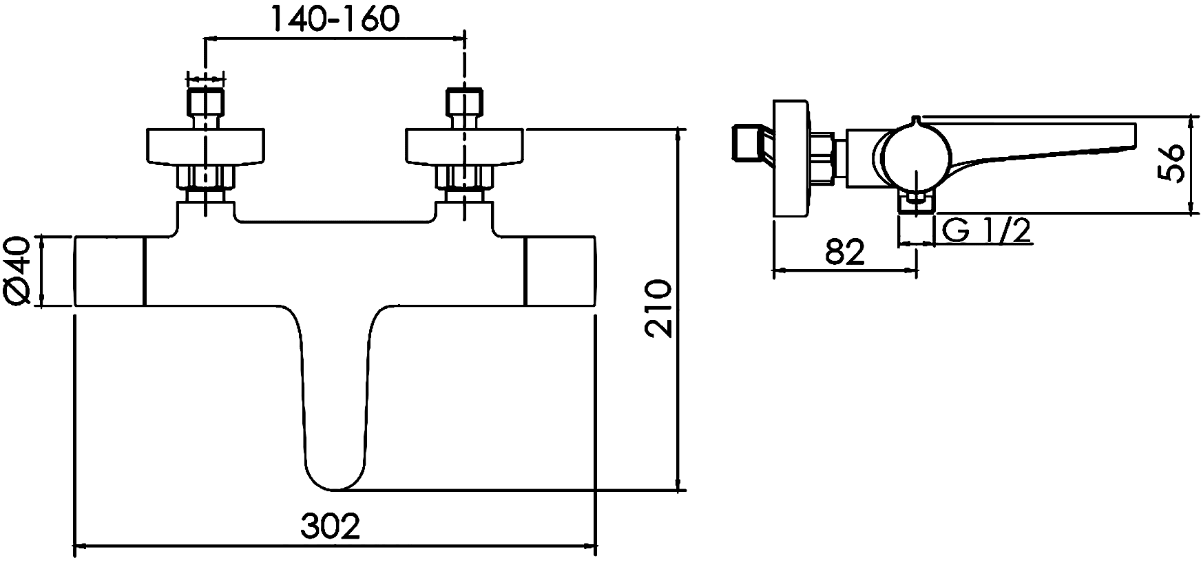 WasserKraft Elbe 7411 Thermo Термосмеситель для ванны (чёрный)