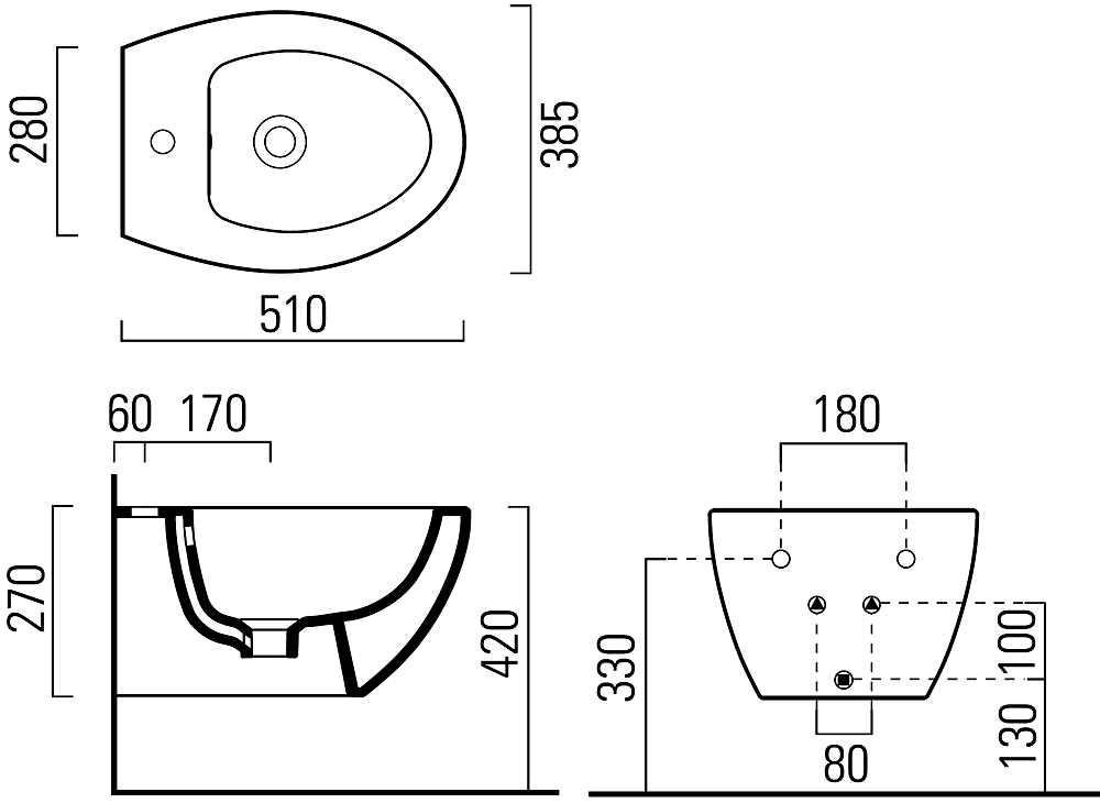 GSI Modo 776011  Биде подвесное 510x385