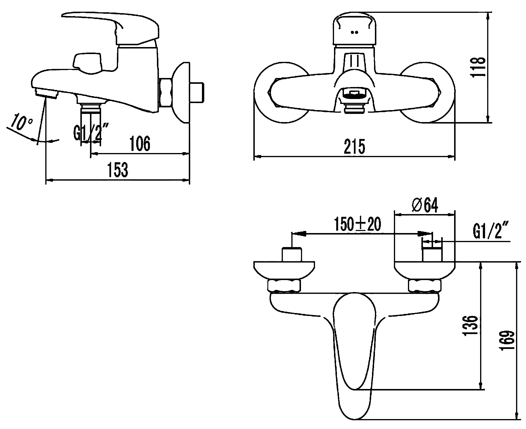 Lemark Pramen LM3314C Смеситель для ванны