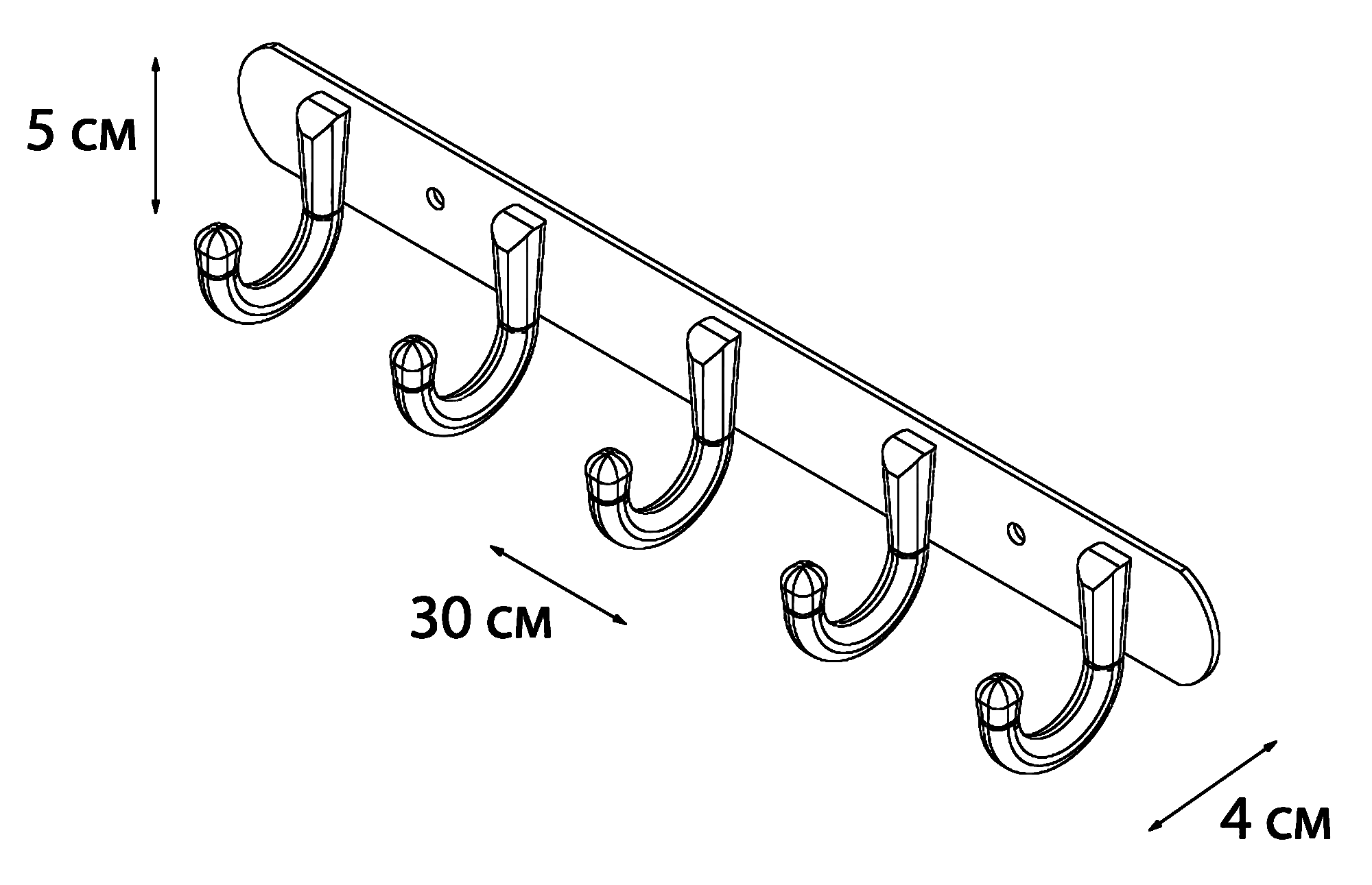Fixsen FX-1715 Планка 5 крючков