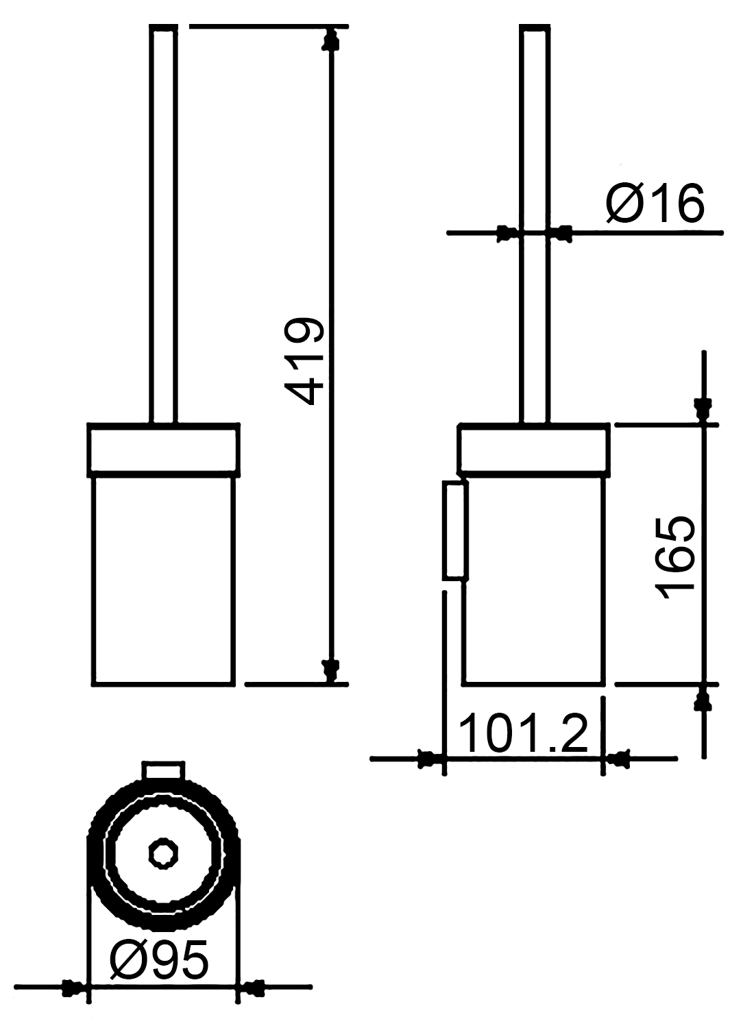 Langberger 28025D Ёршик настенный (хром)