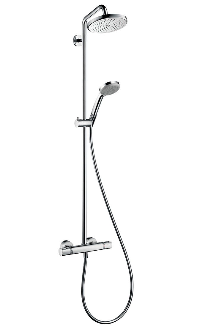 Hansgrohe Croma 220 Showerpipe 27185 000  Душевая система с термостатом (верхний душ Ø220 мм)