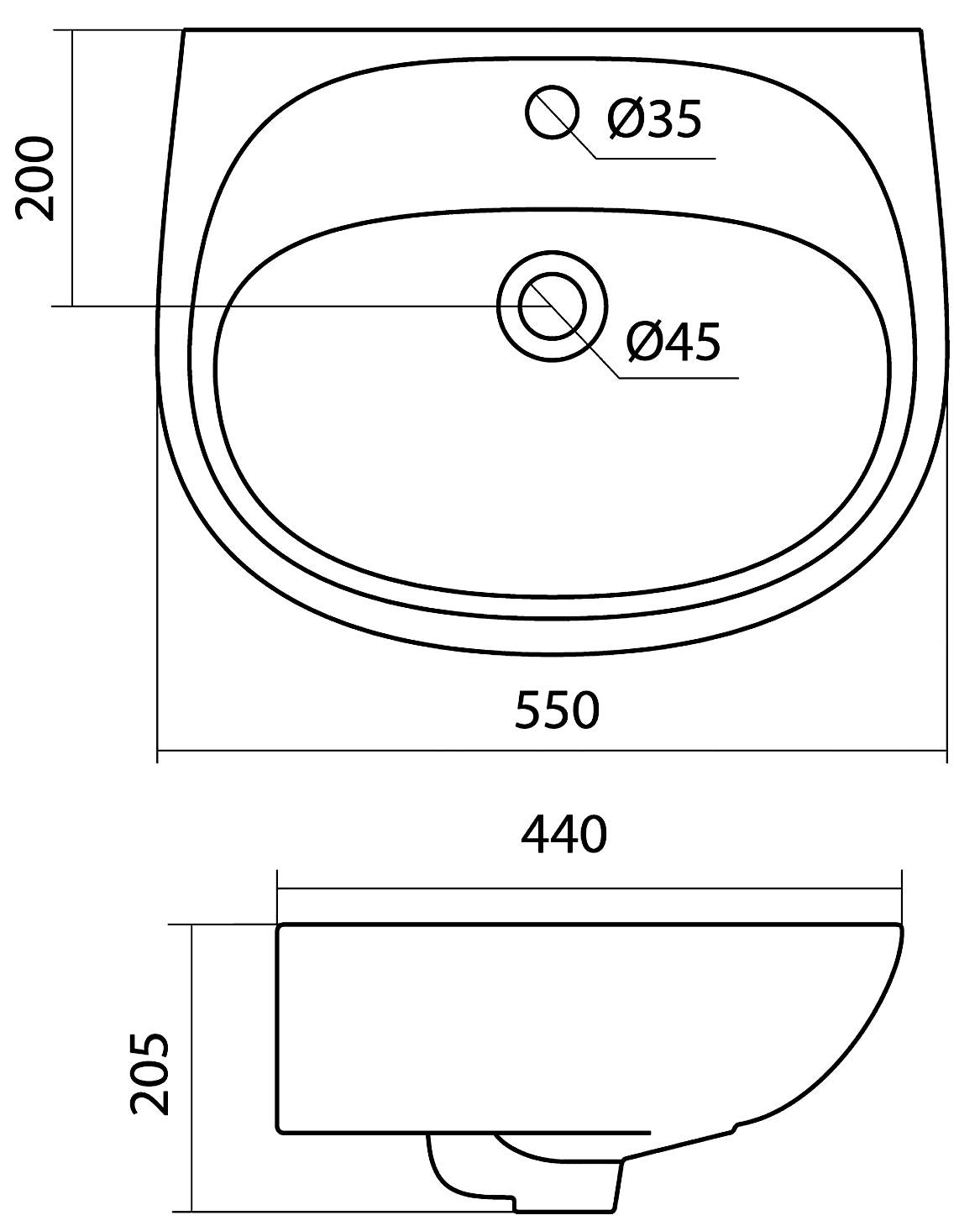 Santek Анимо 55 1.WH11.0.502 Раковина 550x440