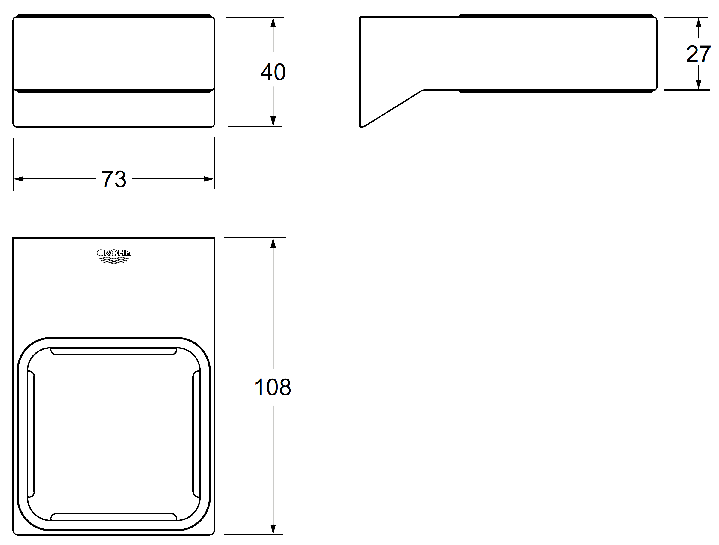 Grohe Selection Cube 40865000 Настенный держатель