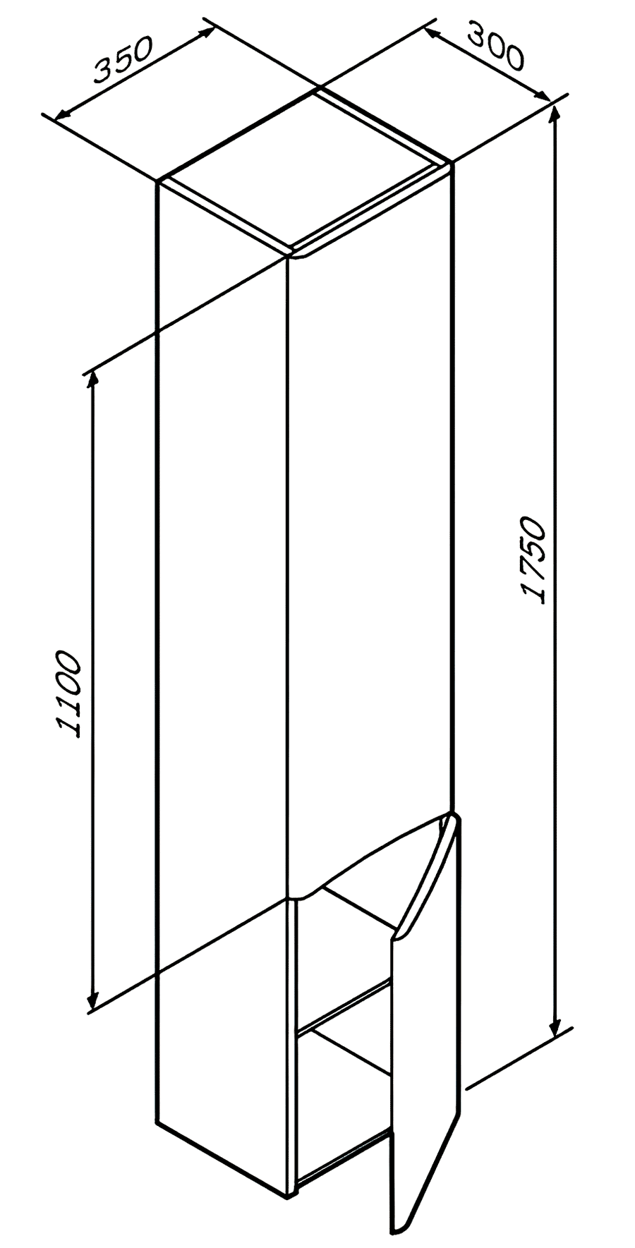 AM·PM Like M80CHR0356WG Шкаф-колонна подвесной