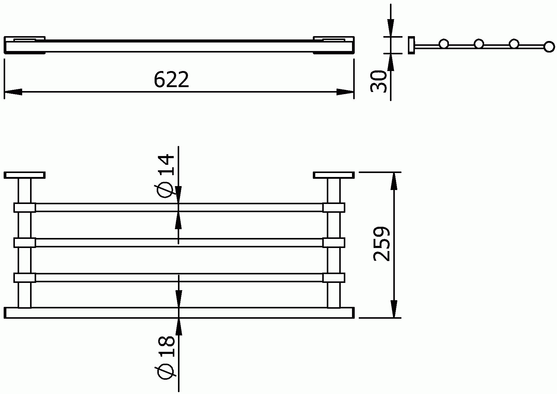 Langberger Alster 10903B Полка для полотенец 55 с