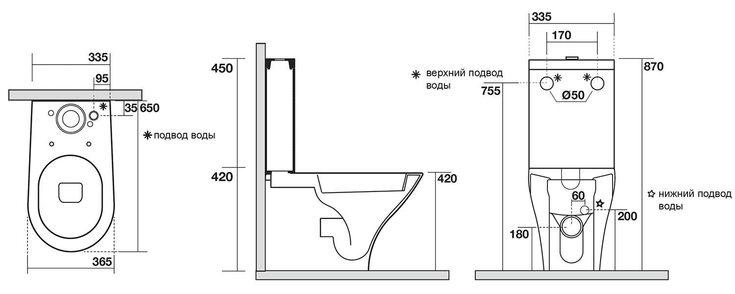 Kerasan Aquatech 371701/378101/379101 Унитаз-компакт с сиденьем и крышкой SoftClose