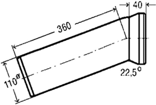 Viega 116484  Фановая труба 22.5° 110х360 (3813)