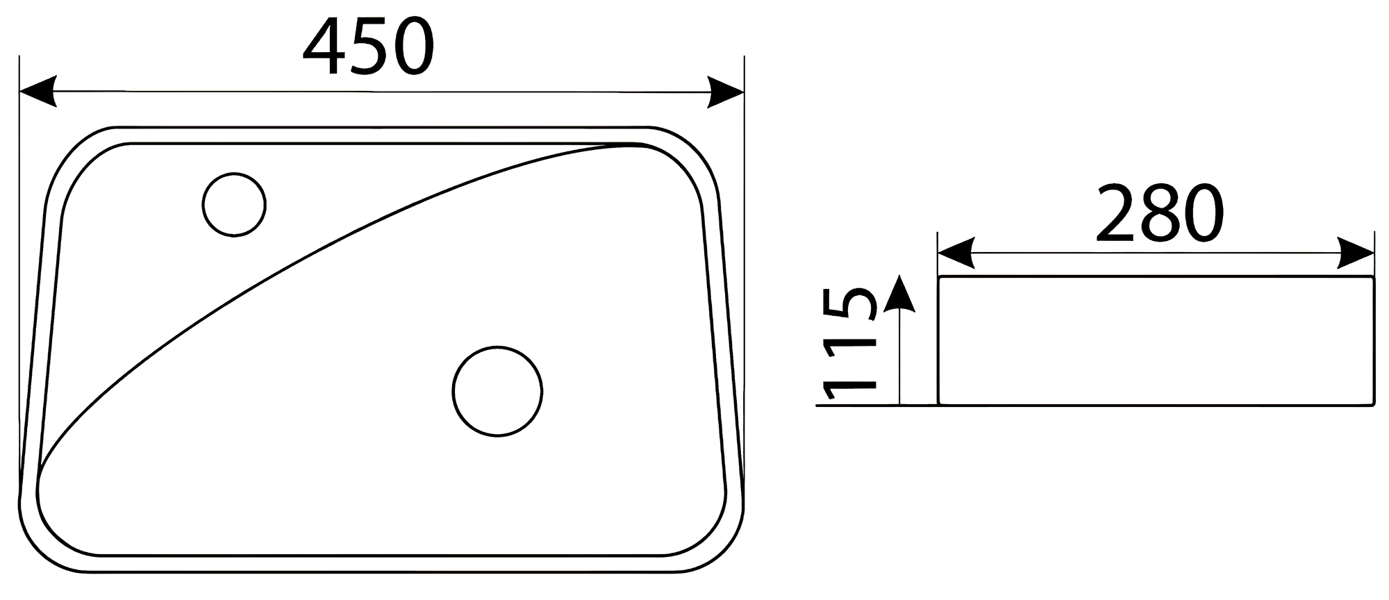 CeramaLux 9275R Мини-раковина 450х280