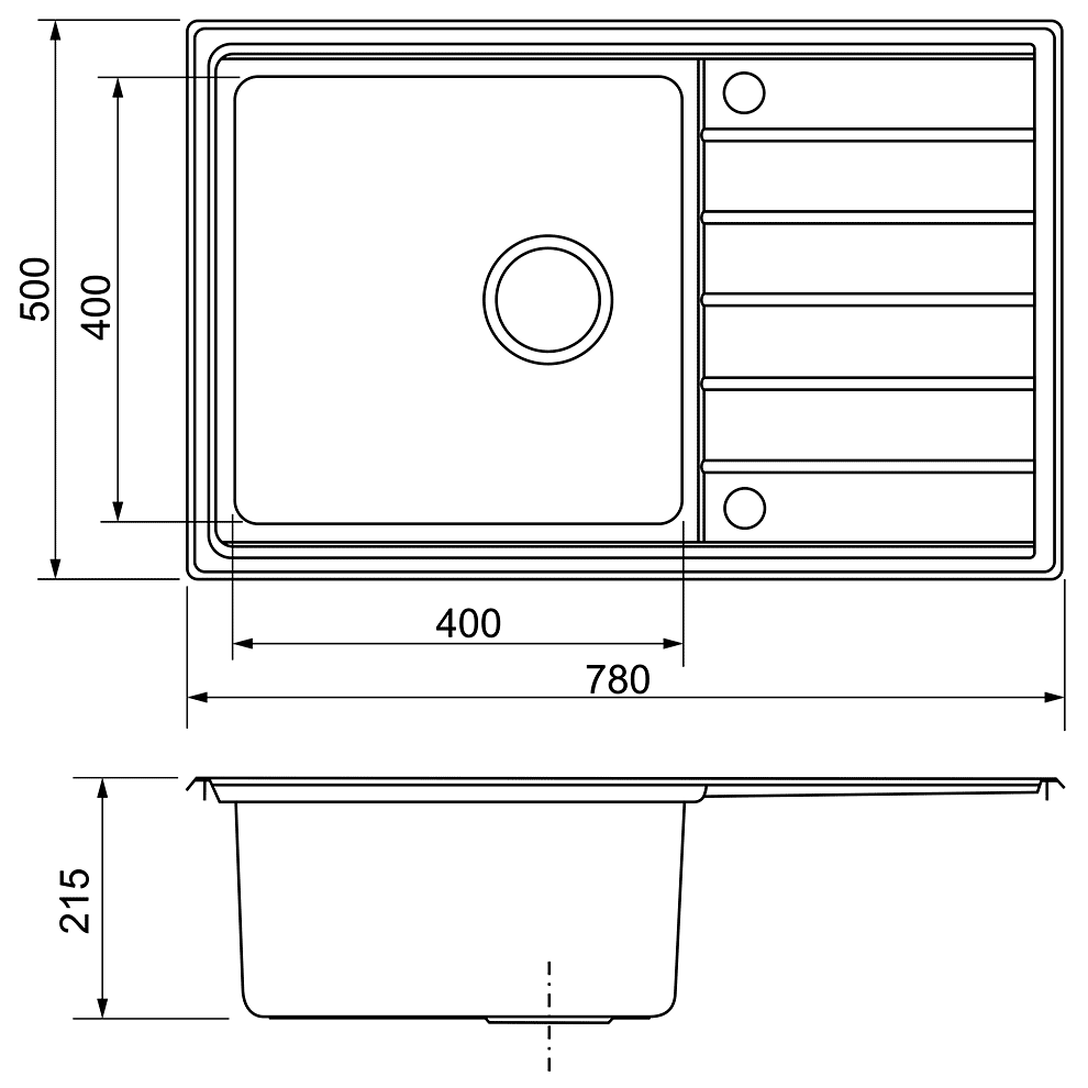 Seaman Eco Roma SMR-7850A.B Кухонная мойка 780x500