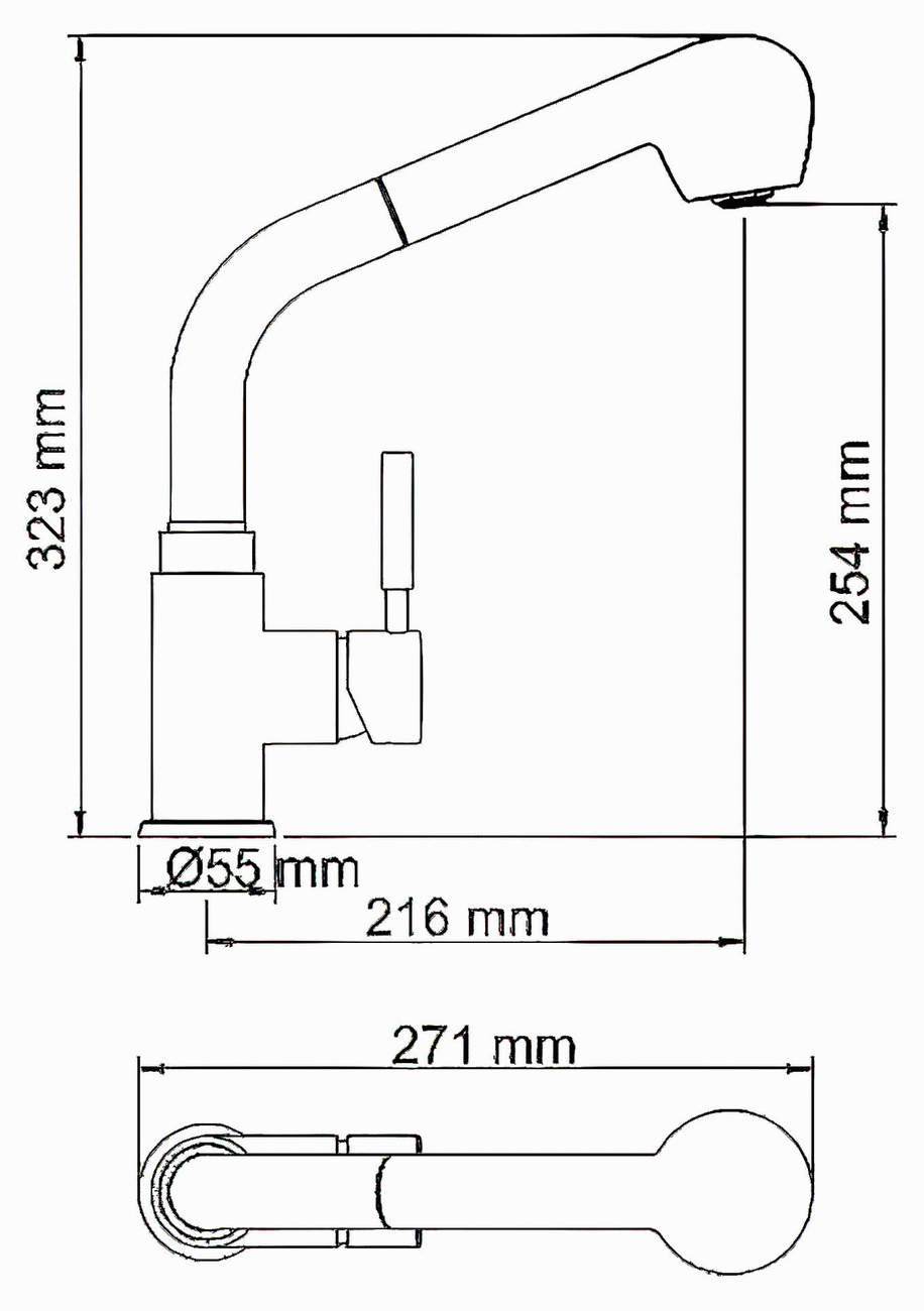 WasserKraft Main 4166 Смеситель для кухни с выдвижным душем