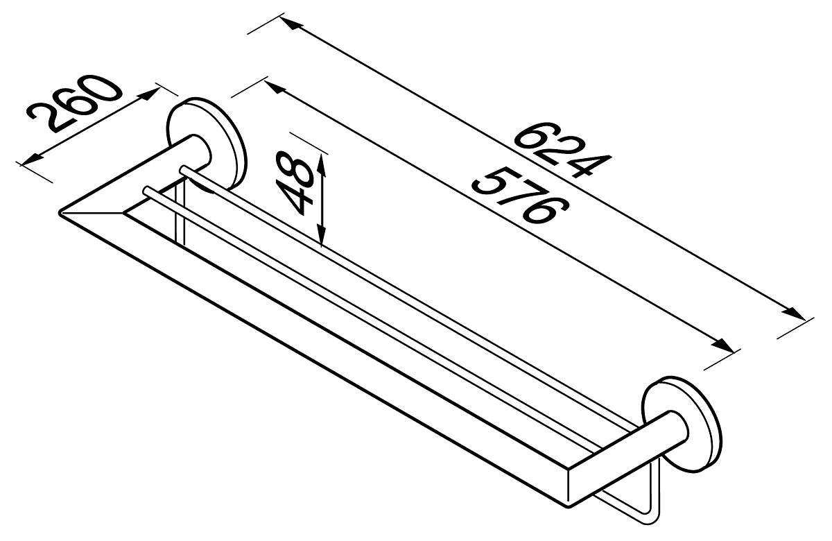 Geesa Nemox 916552-02 Полка для полотенец 60 см