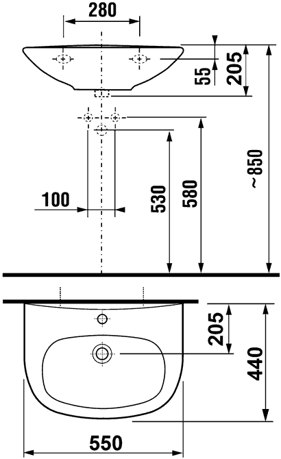 Jika Zeta 8.1039.1.000.104.1 Раковина 550х440