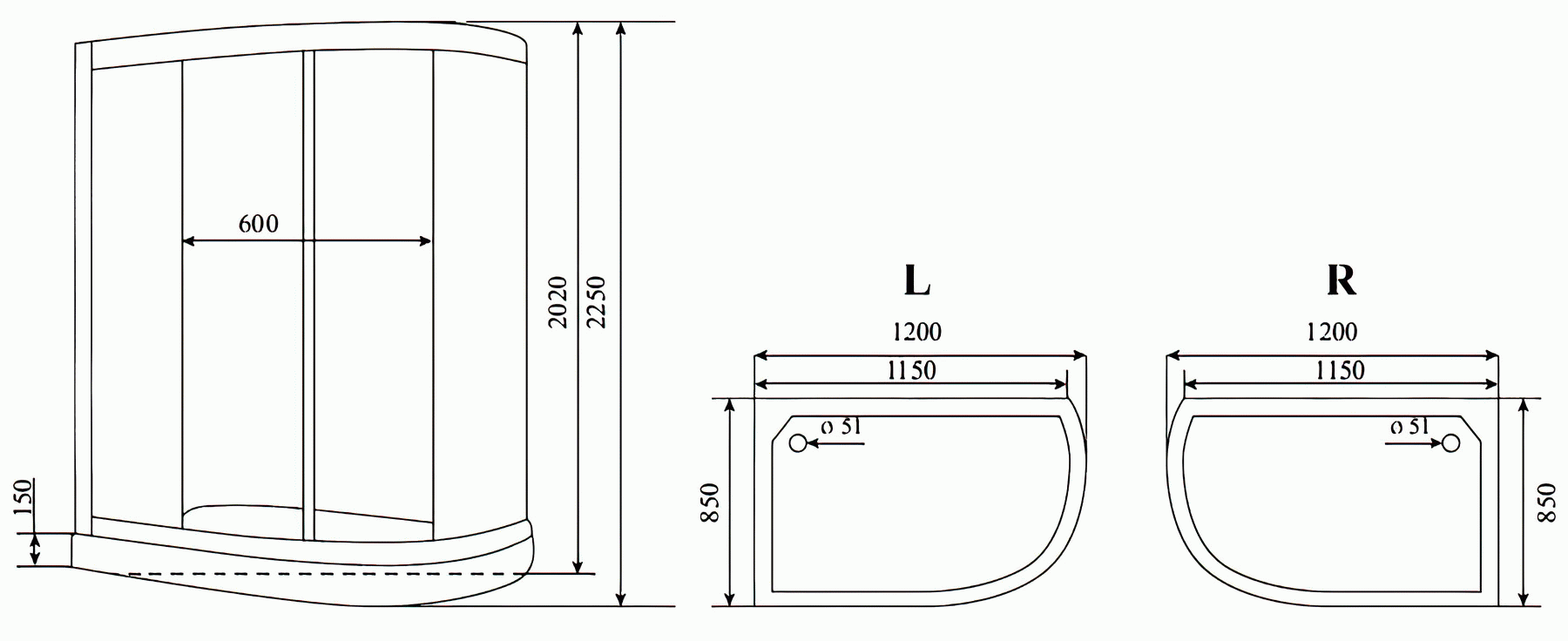 Timo Comfort T-8802L Clean Glass Душевая кабина 120x85x220