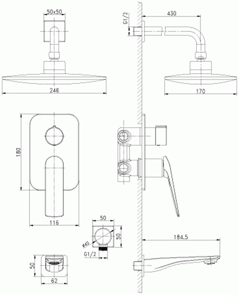 Lemark Allegro LM5922CW Встраиваемый смеситель для ванны (белый/хром)