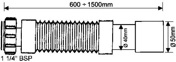 MRMF115S  Гофрированная труба 1-1/4"х40/50 L=600-1500 мм, McAlpine