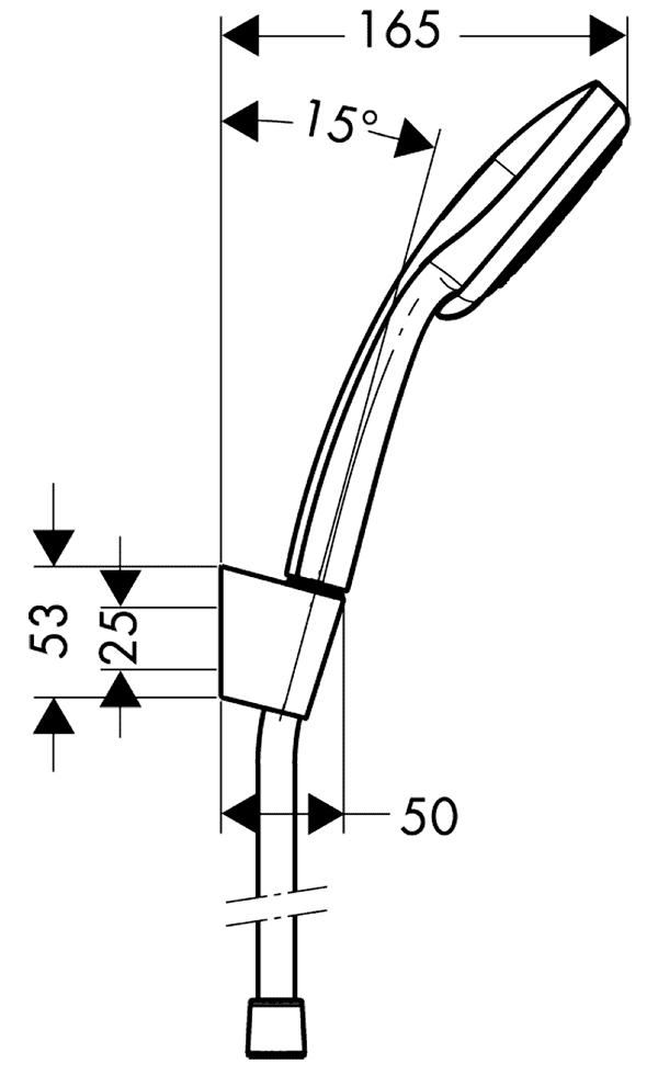 Hansgrohe Croma 100 27594 000 Vario/Poretr'S  Ручной душ со шлангом и кронштейном