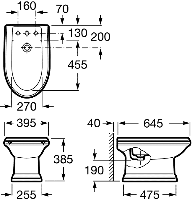 Roca America 357490/806490M14  Биде напольное с крышкой (вишня)