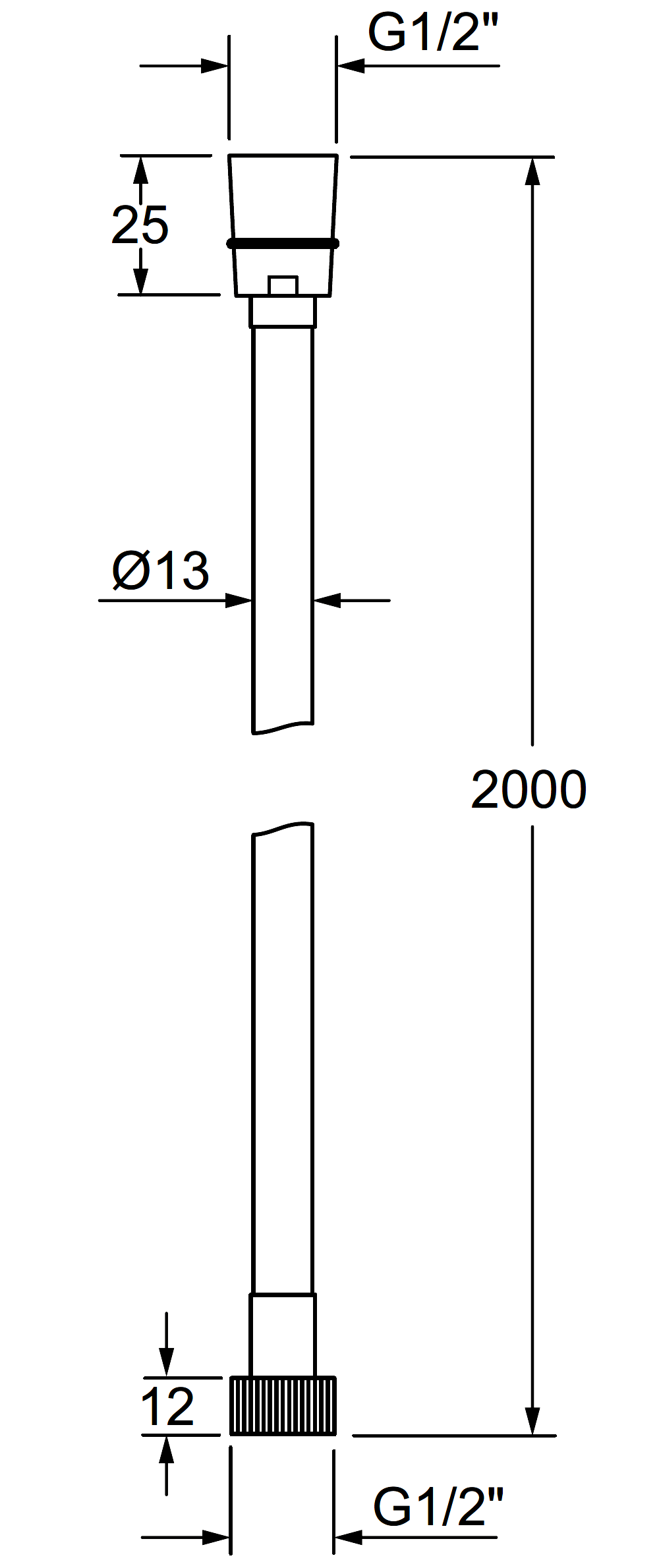 Remer 332CNMT200 Душевой шланг 2.0 м ПВХ (серый)