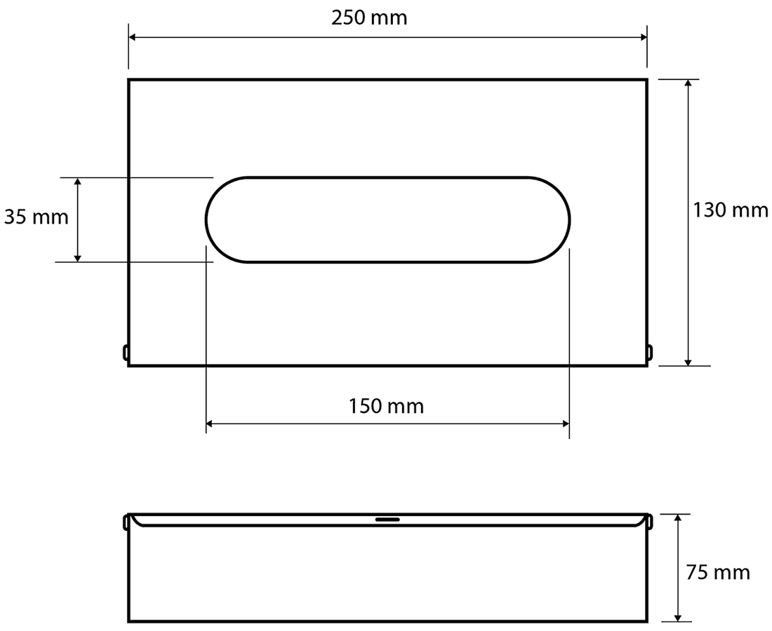 Bemeta Hotel 102303021 Контейнер для салфеток настольный 25x13x8