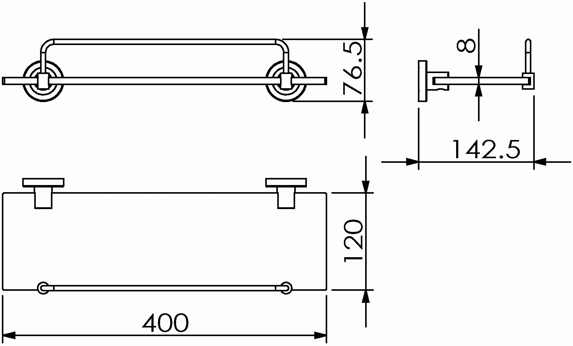 Langberger Burano 11051D Полка стеклянная 40 см