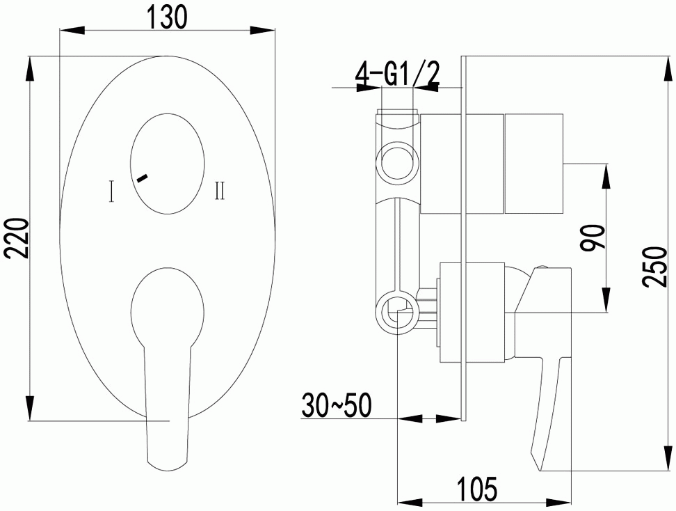 Lemark Atlantiss LM3227C Смеситель для ванны и душа