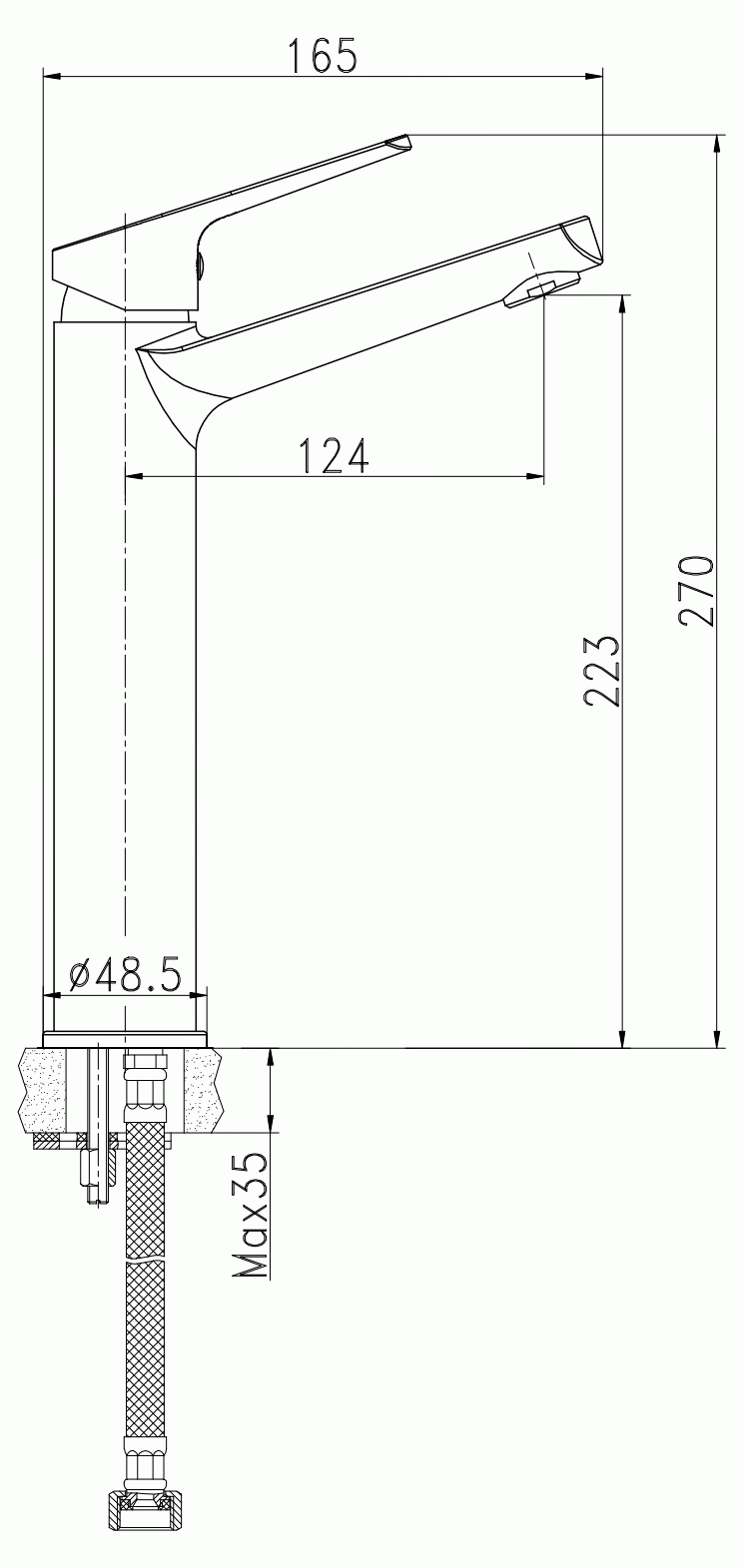 Cersanit Flavis 63038 Смеситель для свободностоящей раковины