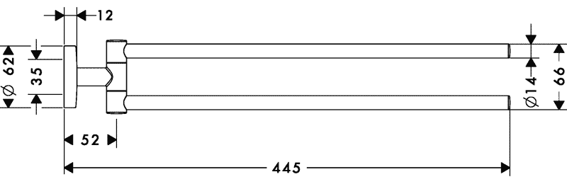 Hansgrohe Logis 40512 000  Полотенцедержатель 2-ой поворотный