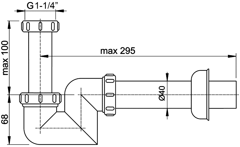 Alcaplast A45F-DN40 Сифон для биде 1-1/4"x40