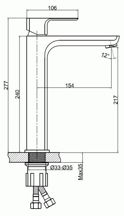 Cersanit Geo 63043 Смеситель для свободностоящей раковины