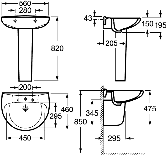 Roca Victoria 32739300Y Раковина 560х460