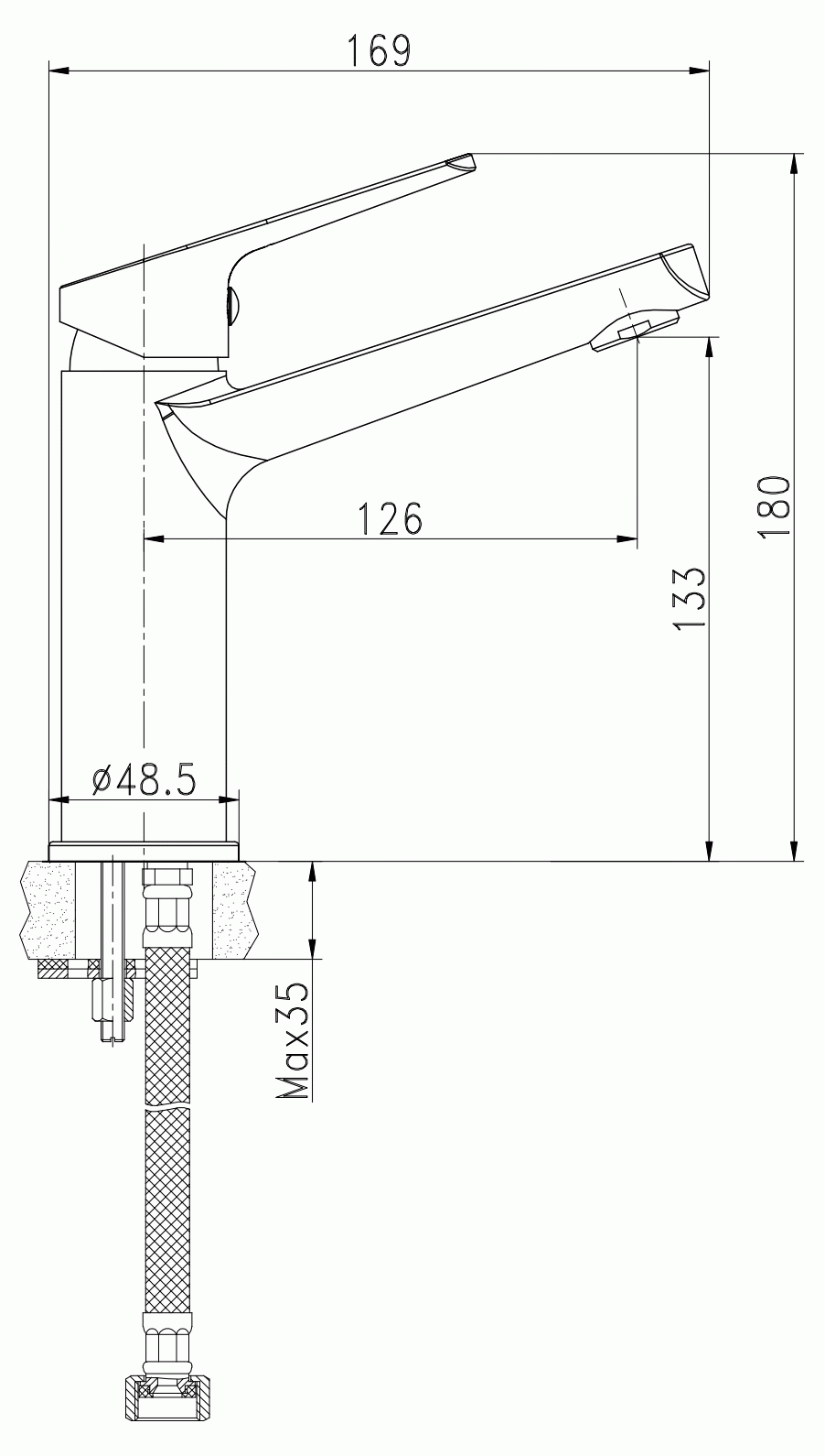 Cersanit Flavis 63037 Смеситель для раковины высокий