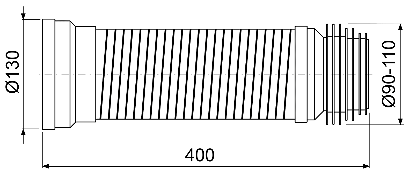 Remer 945C Фановая труба гибкая Ø90/110 400 мм