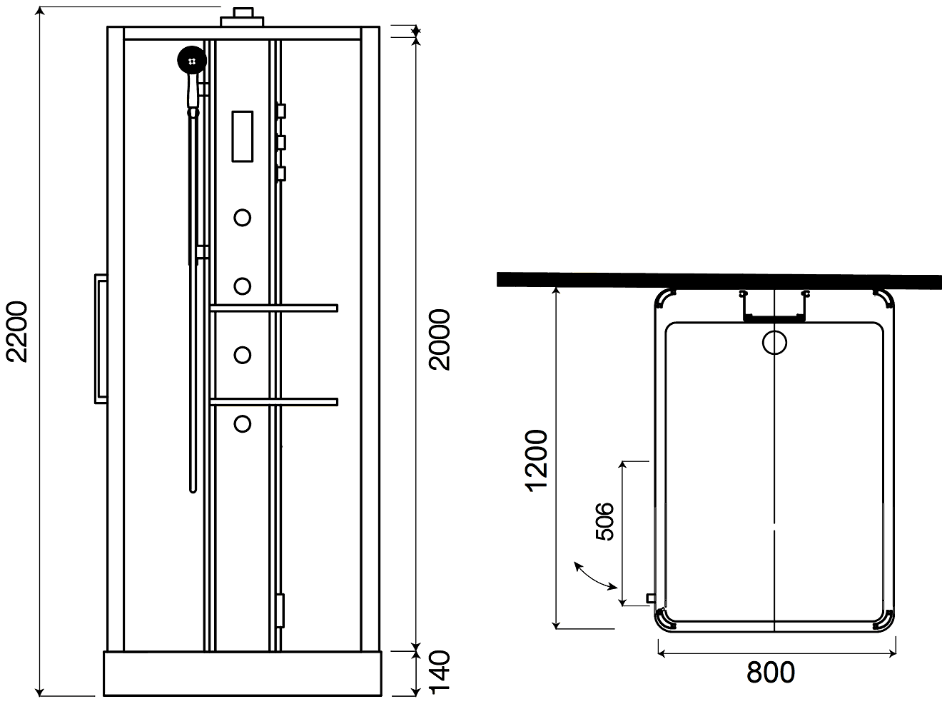 AM·PM Awe W15C-804-120MTE Душевая кабина 1200x800 с турецкой баней