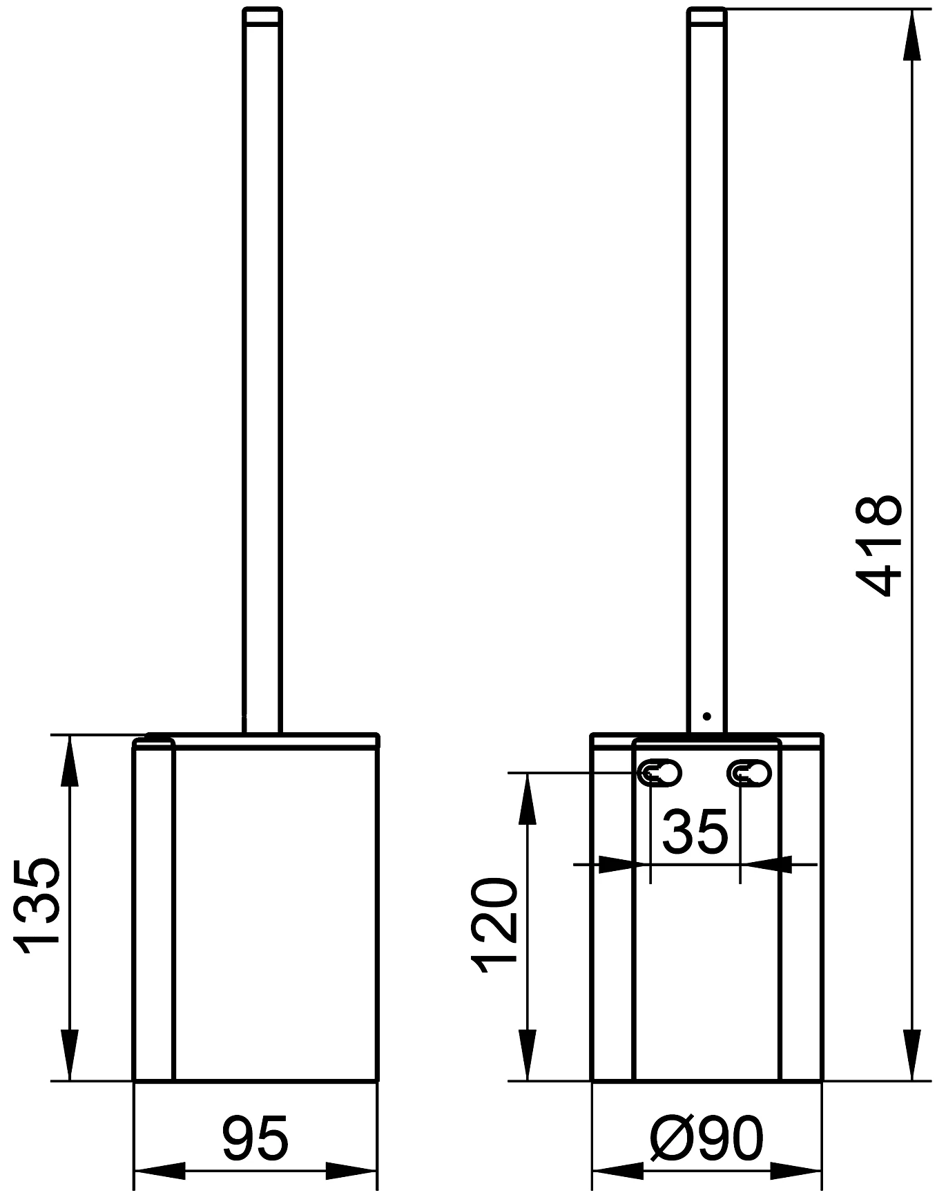 KEUCO Plan 14972 370200 Ёршик настенный (чёрный)