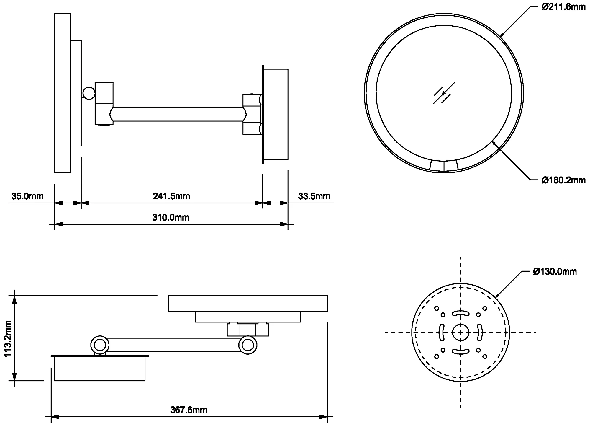 Decor Walther Just Look WR 0125600 Косметическое зеркало настенное 5x LED (хром)