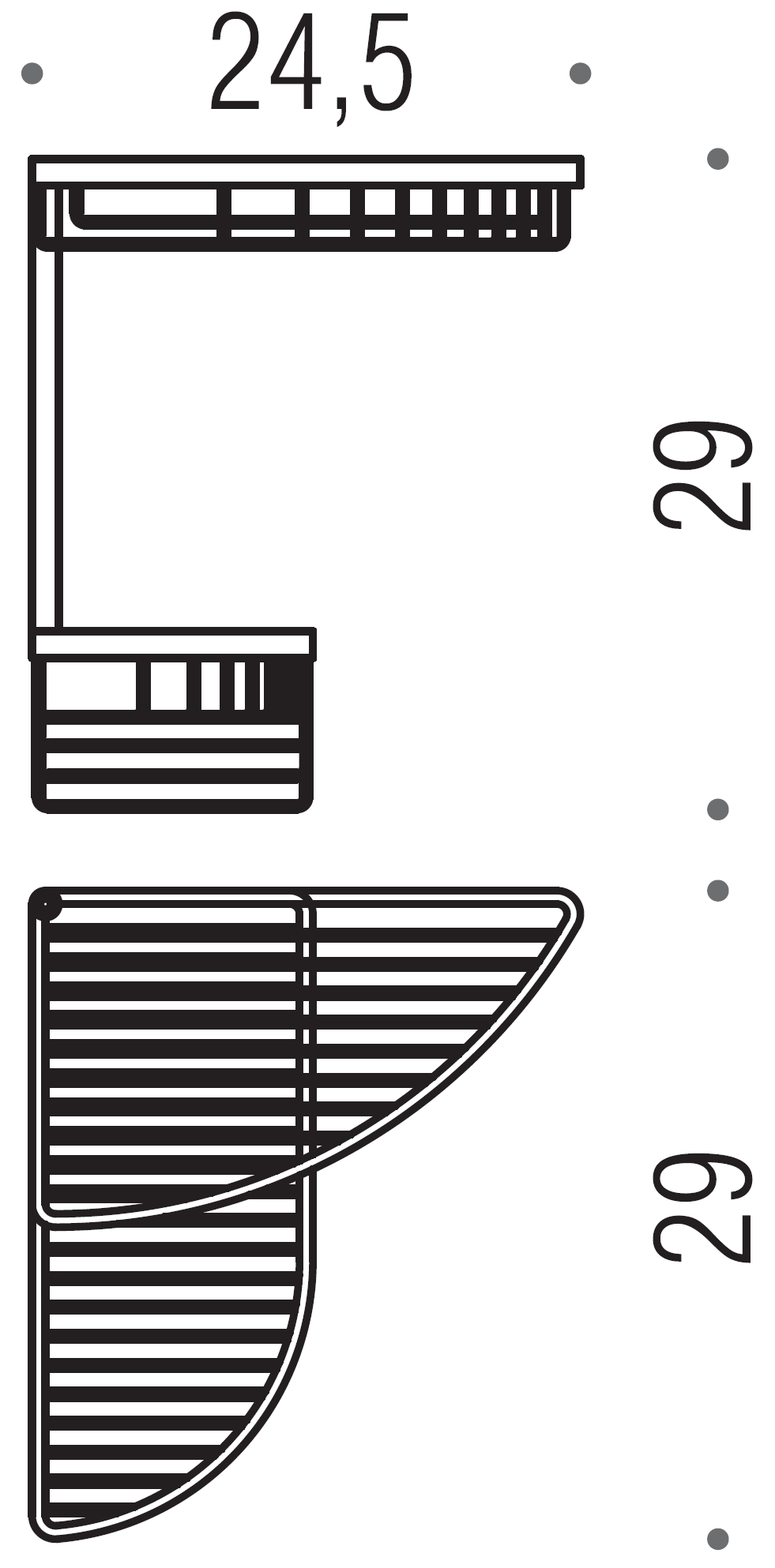 Colombo Angolari B9607 Полочка-решётка двухъярусная развёрнутая