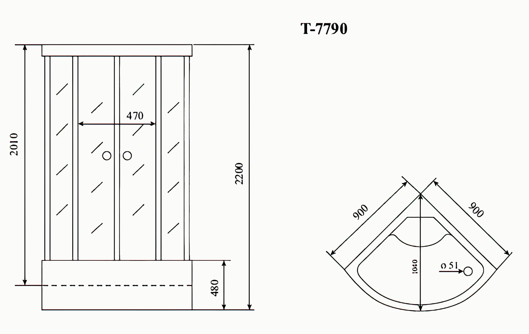 Timo Lux T-7790 Душевая кабина 90x90x220