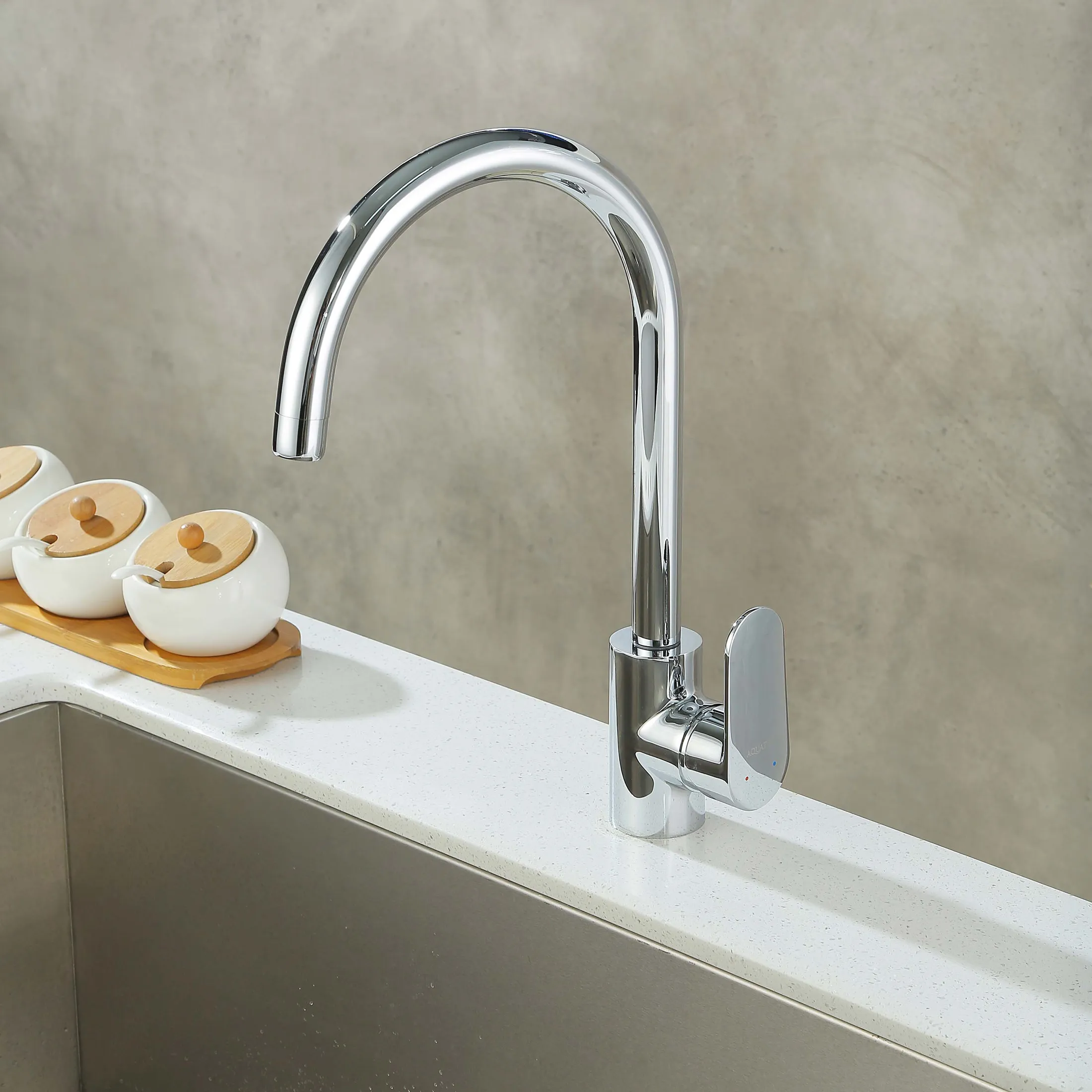 Aquatek Ника AQ1882CR Смеситель для кухни высокий (хром)